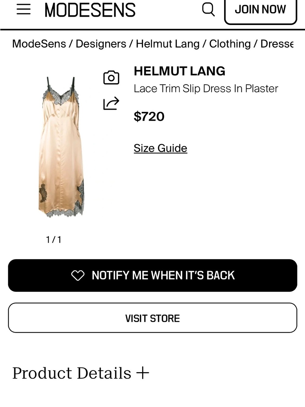 Helmut lang Lace Trim Slip Dress. Size S. NWT. MSRP $620. Flaw See Pic - Picture 9 of 9